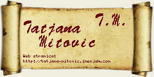 Tatjana Mitović vizit kartica
